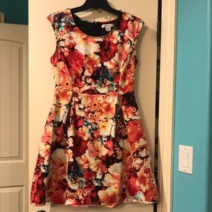 Liz Claiborne Bright Watercolor Floral Dress Size 6